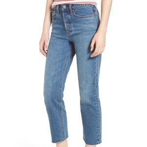 Levi's Wedgie Raw Hem High Waist Straight Leg Jean